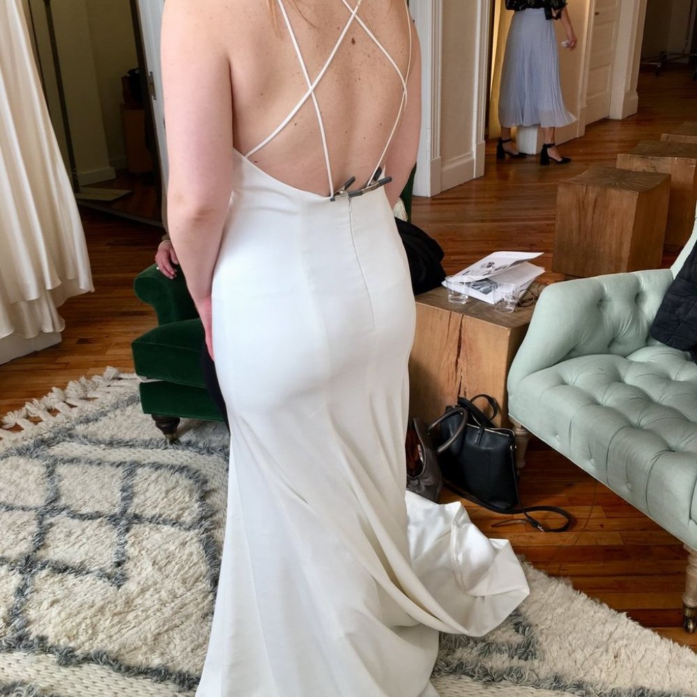 BHLDN Jenny Yoo Estelle Wedding Gown Size 0 NEW - Picture 6 of 7